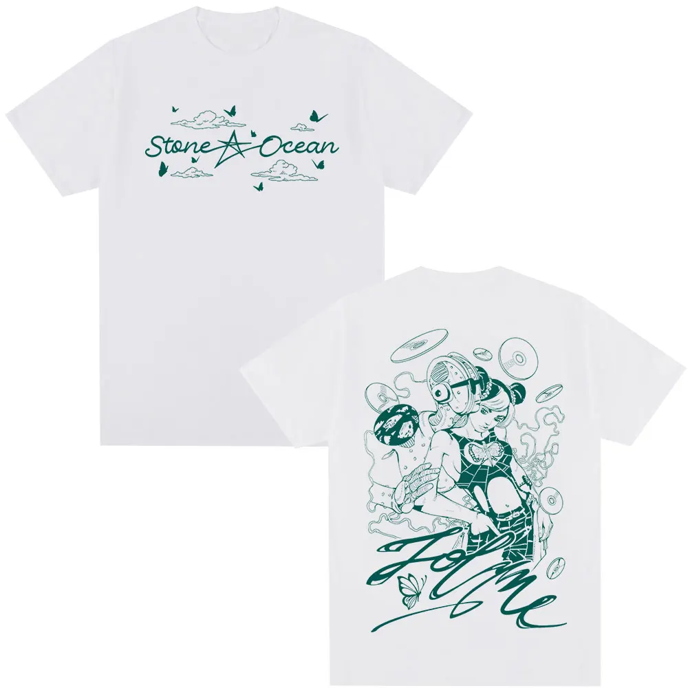 Camisetas de Manga Corta con Diseño de Anime JoJo's Bizarre Adventure: Stone Ocean, Kujo Jolyne, para Hombre y Mujer, de Algodón, Casuales, para Padres e Hijos, Suaves, Novedad 2026