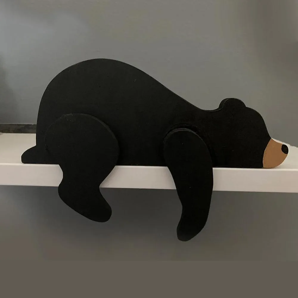 Portable PVC Micro Model Sleeping Bear 3 Colors Door Frame Decoration Leg Mobility Home Decorations Childrens