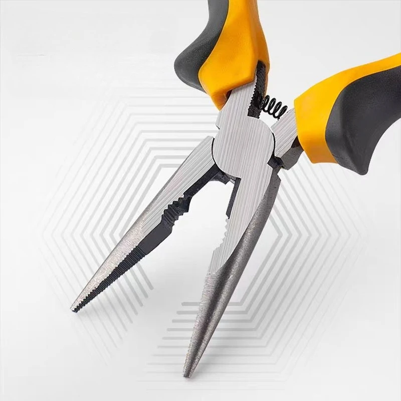 1pcs Household Pointed-nose Pliers Double-color Handle Pointed-nose Pliers Clamp Handle Pliers Conform To Ergonomic Mechanics