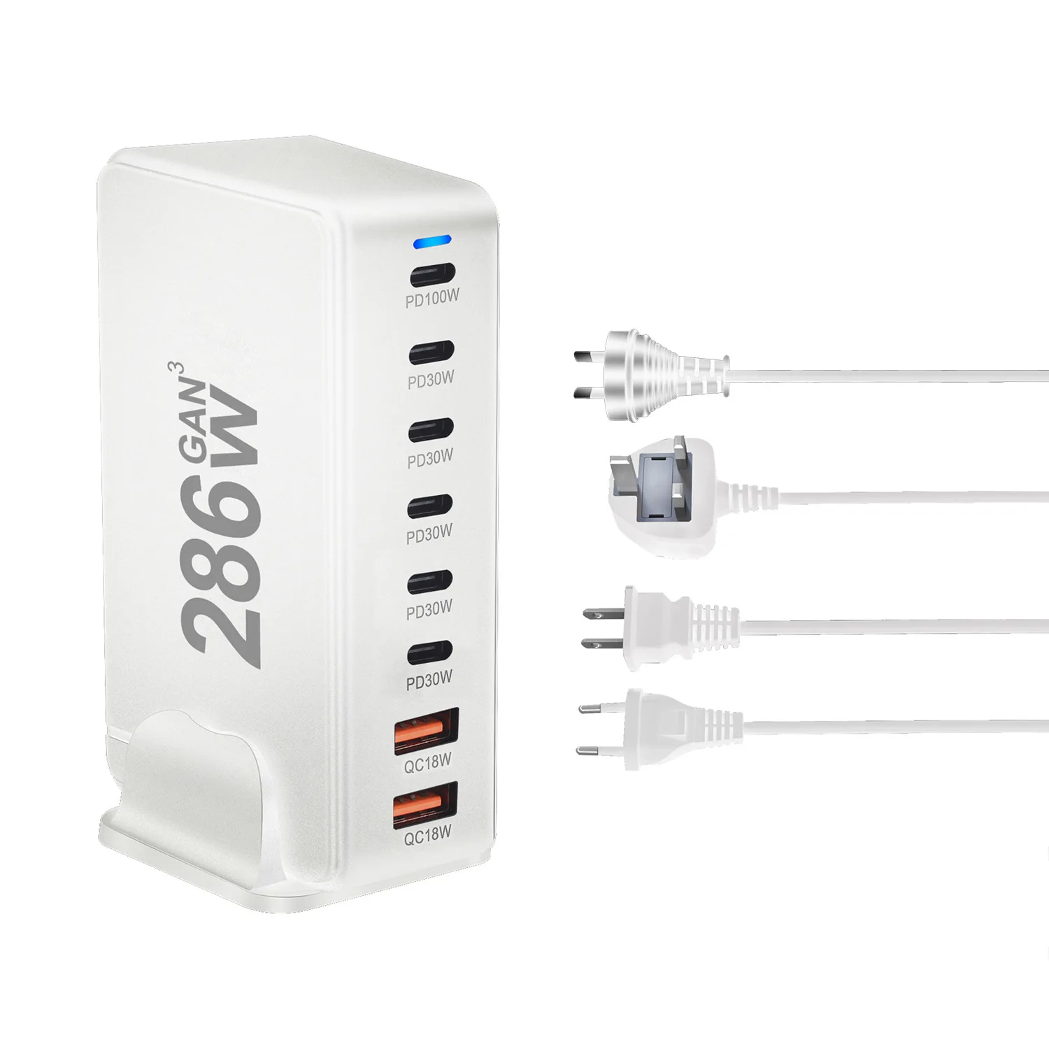 Imagem -01 - Desktop Usb Tipo-c pd Carregador de Carregamento Rápido Portas 240w 286w Usb-c Carregador para Iphone Laptop Tablet Android desktop usb tipo c pd carregador de carregamento rapido portas 240w 286w usb c carregador para iphone laptop tablet android 01