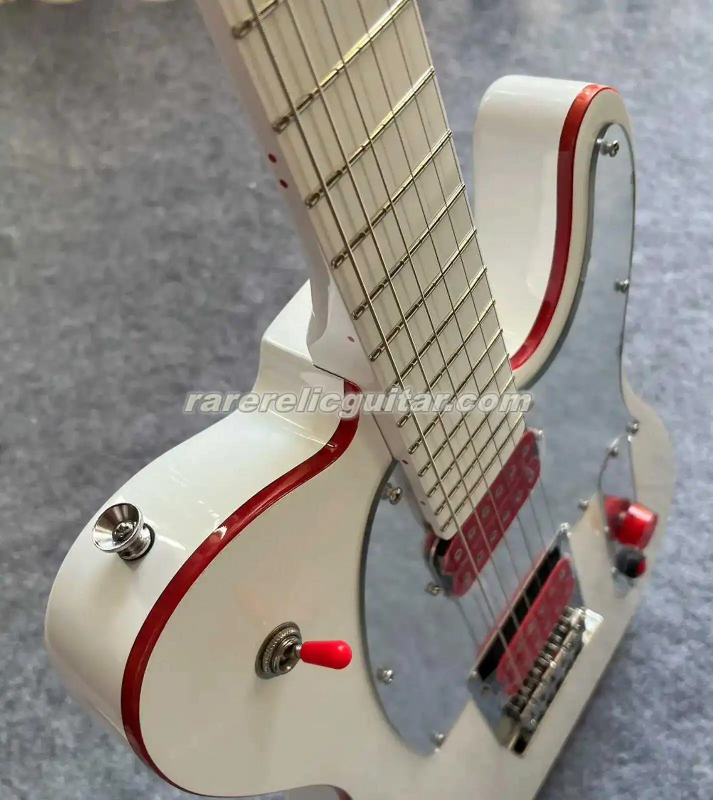 In Stock Red Kill Switch John 5 Ghost Electric Guitar Arcade-Style Control Red Body Binding Red Pickups Mirror Pickguard