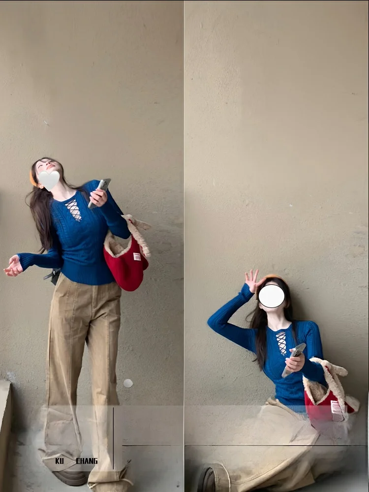 

Свободные джинсы с высокой талией и широкими штанинами для женщин, осенне-зимняя новинка, повседневные прямые брюки в пол