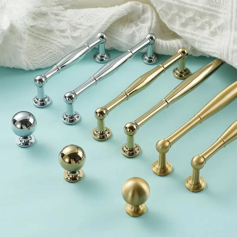 Solid Brass Gold Cupboard Pulls Drawer Knobs Kitchen Cabinet Handles Hardware Bedroom Decor/Shoe Cupboards Furniture Handle