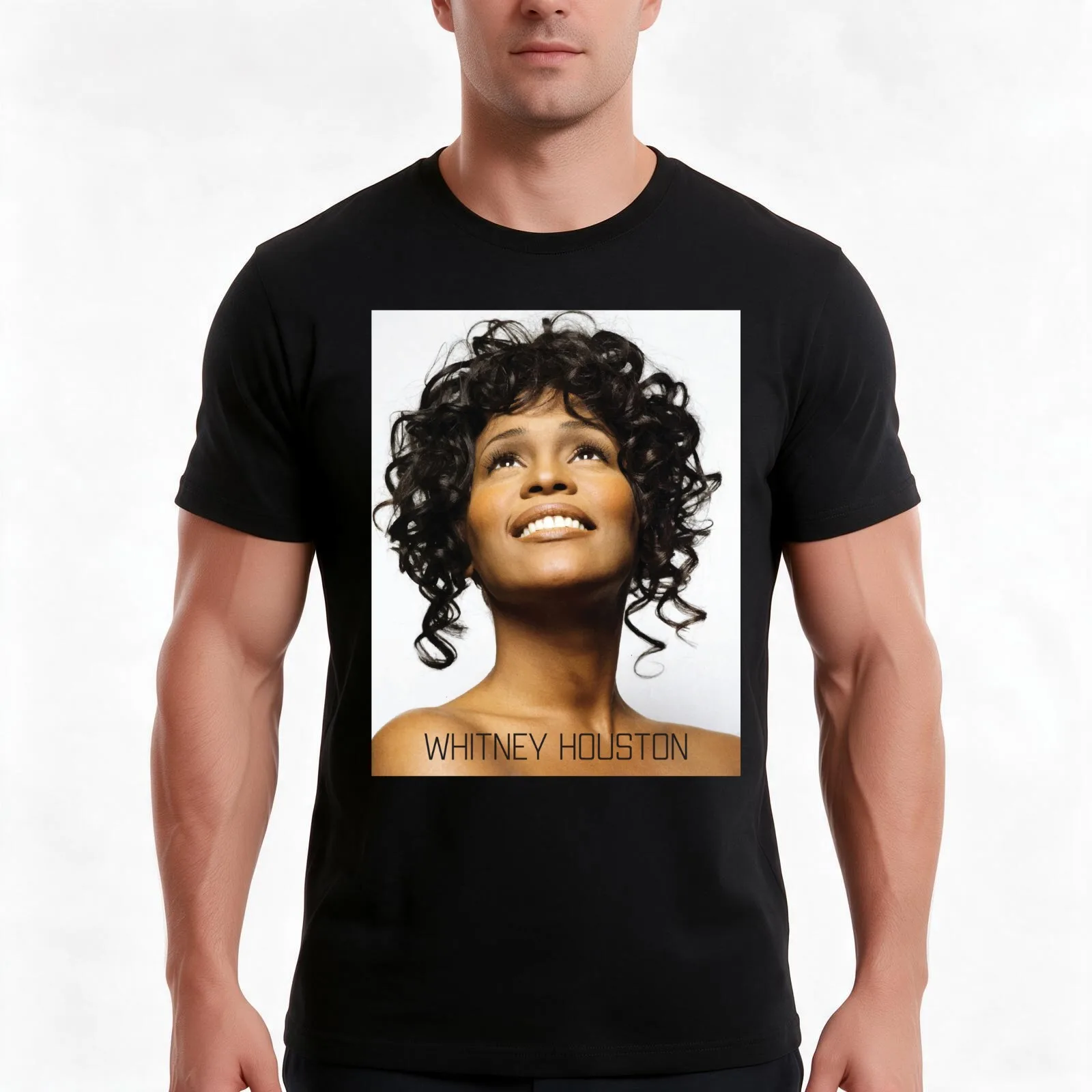 Whitney T-Shirt, Summer Casual Cotton Tee, Oversized Streetwear Tops, Vintage Graphic Print, Loose Fit Short Sleeve, 100% Cotton