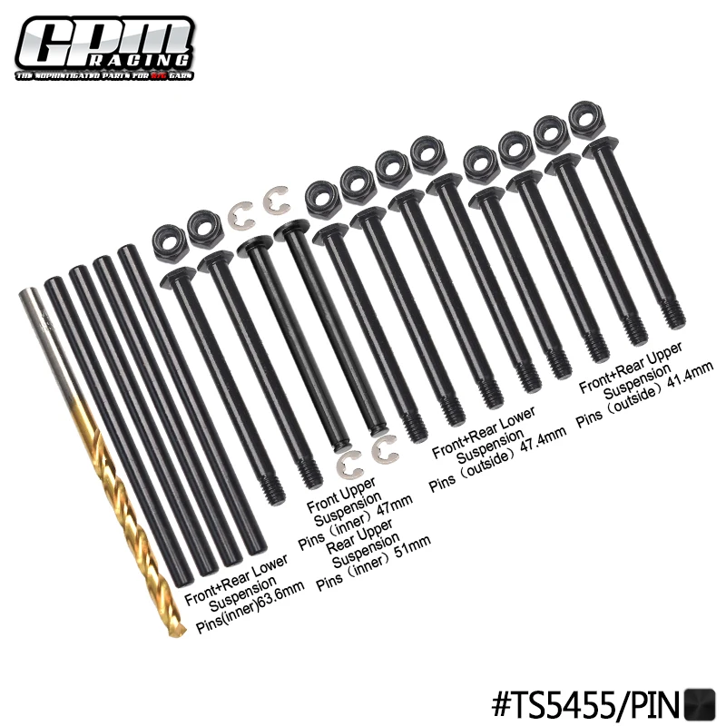 GPM Steel Front & Rear Suspension Pins ForMaxx Slash Maxx W/widemaxx  TRAXXAS