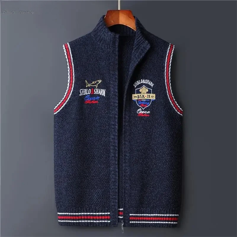 

Men Cardigan Knitted Vest jacket Sweater Korea Clothing Casual Sleeveless Jackets Male Pullover Kint Wear Outwear Autumn