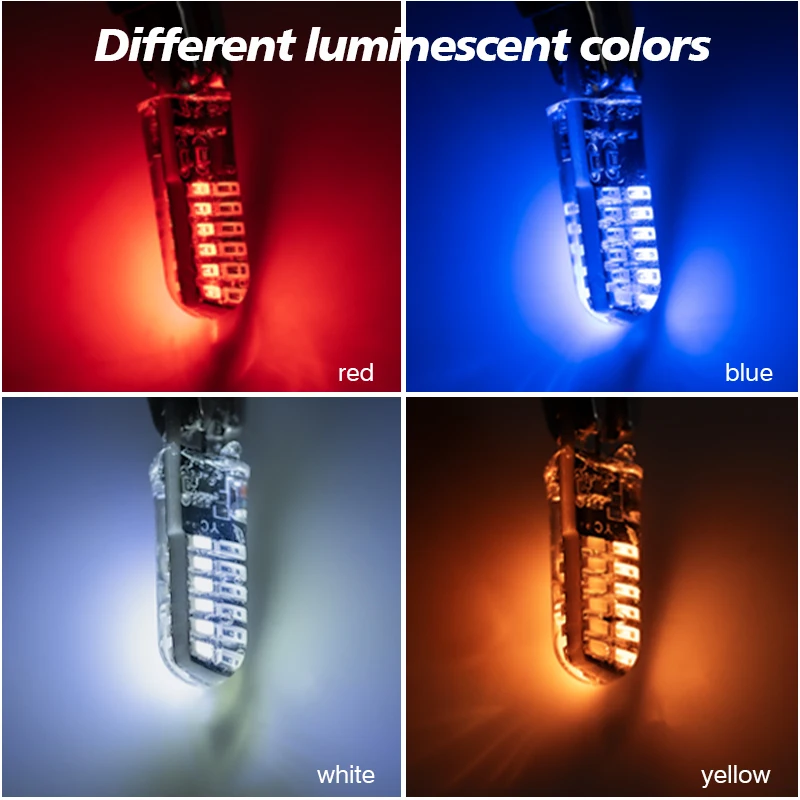 10Pcs LED Silica Gel T10 Light Bulb Flashing Signal Lamp Car Clearance Lights Position Light Strobe Stoplight Warning Taillights image 3