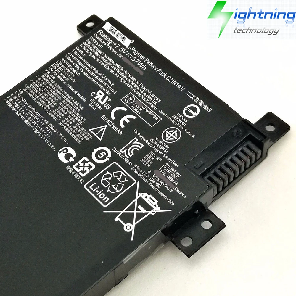 Brand New Genuine Original C21N1401 7.5V 37Wh Laptop Battery for Asus X455L X455LN X455LA Y483L X455LF X454LD