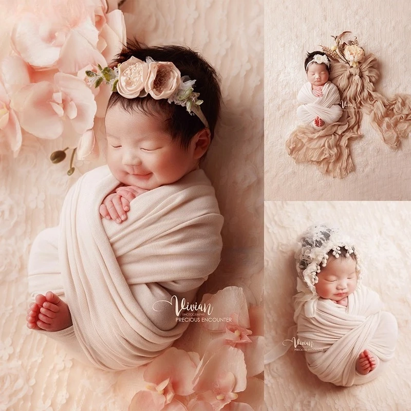 

Реквизит для фотосъемки новорожденных, кружевной фон с цветочным принтом, повязка на голову, эластичная накидка, ретро искусственные цветы, тематический набор для студийной фотосессии