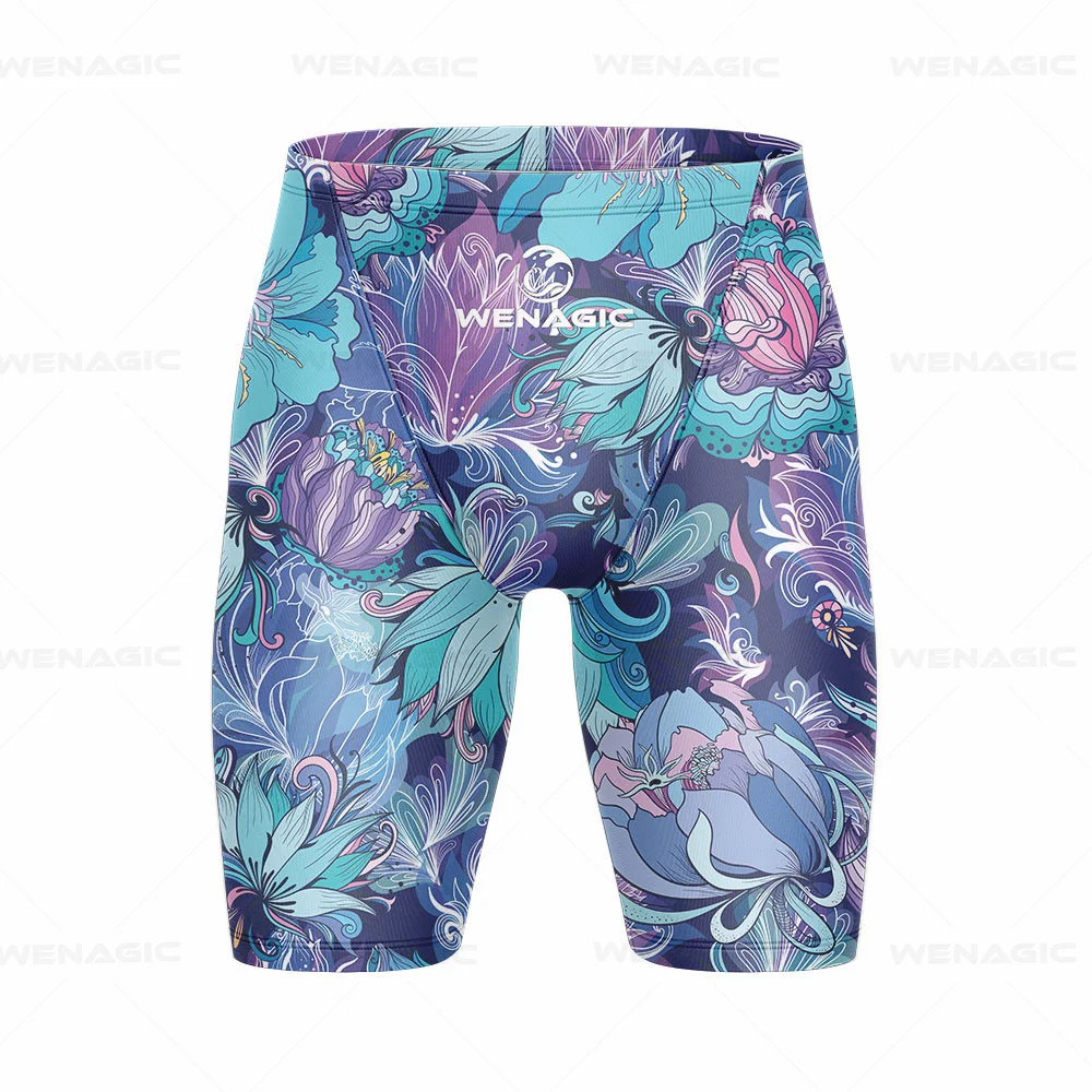 2024 Men Swimwear Shorts Training Swim Trunks Summer Beach Tight Quick Dry Swimming Jammer Running Sports Surfing Swimsuit Pants