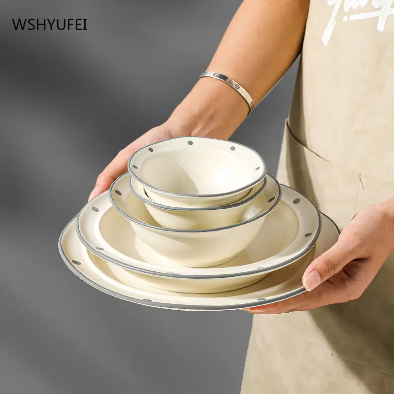 WSHYUFEI Japanese Tableware and Dish Set Ceramic Bowl Noodle Bowls Household Products Kitchenware Modern Simplicity