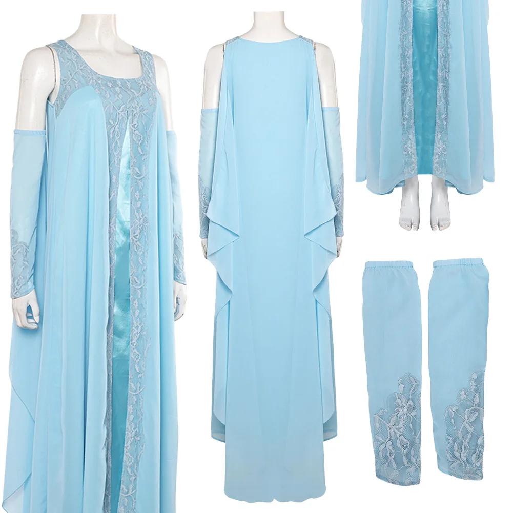 

Fantasia Padme Cosplay Amidala Blue Dress 1998 Movie Space Battle Disfraz Costume Women Fantasy Halloween Carnival Party Clothes