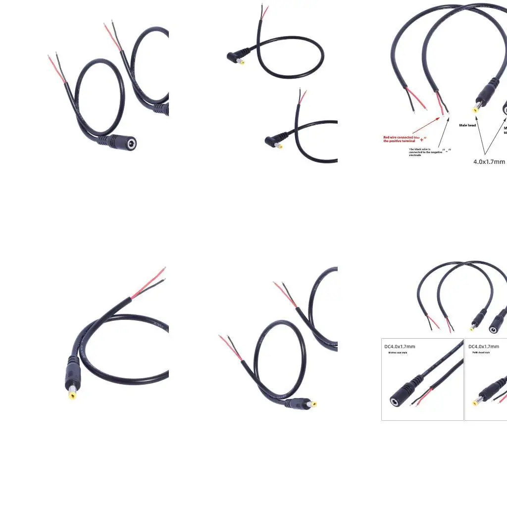 652fパワーピグテール4.0mmx1.7mmコネクタプラグピグテールケーブル付き男性ケーブル