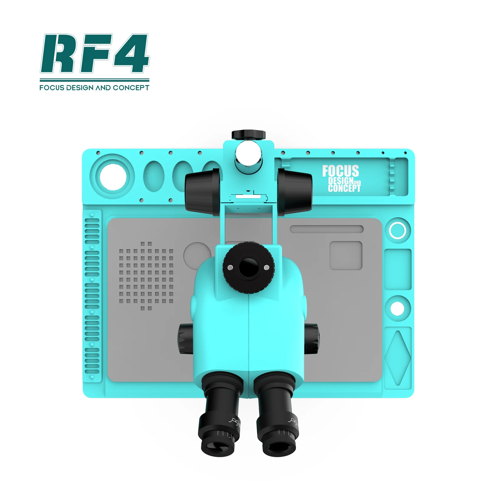 RF4 New Design 7-50X Continuous Zoom 6.5-65X Large Base Microscope With Anti-Static Pad for Maintenance Engineer PBC