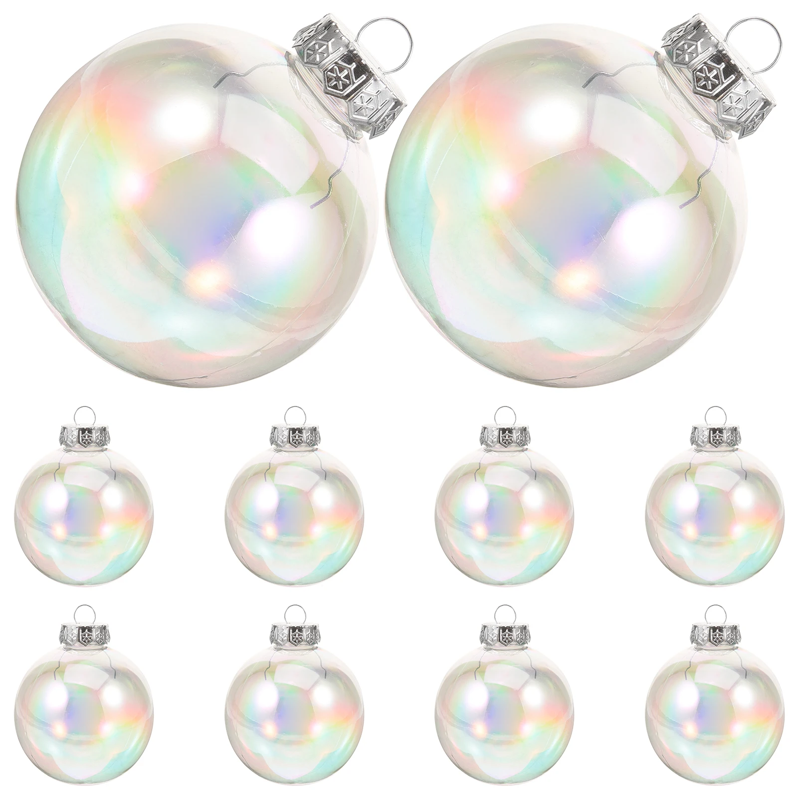 

10 Pcs Christmas Decoration Balls Shatterproof PET naments 8cm Transparent Colorful Hanging Xmas Tree Festive Party Home Garden