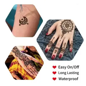 Henna Tattoo Tinte Mehndi Halskette, Körperkunstaufkleber, Mehndi Malerei Körper, heimisches Handgefertigter, DIY Date schwarz, rot, 1pc 8 Hauptverkaufstinkbike - №2