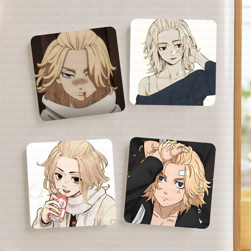 T-Tokyo Revengers Mikey Manjiro Sano Fridge Magnet Rectangle DIY Refrigerator Magnet Kit Home Decoration Photos Handmade Crafts