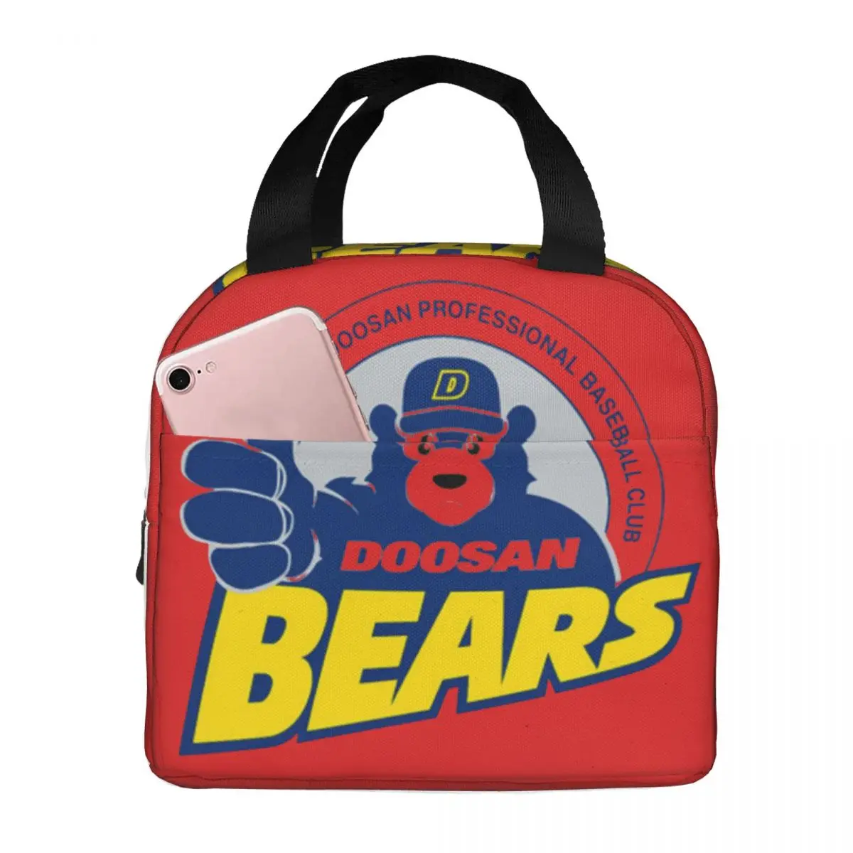 Hot-Sale-Doosan-B-Bears Insulated Lunch Bags Thermal Bag Reusable Leakproof Tote Lunch Box Food Storage Bags School Outdoor