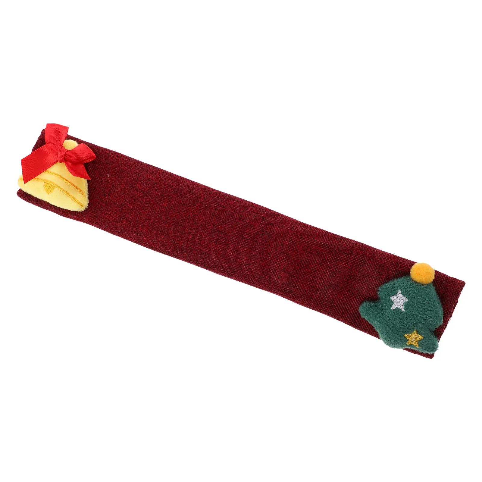 

Red Christmas Fridge Handle Sleeves Burlap Finish Microwave Oven Door Cover Protector Kitchen Holiday Decoration Set