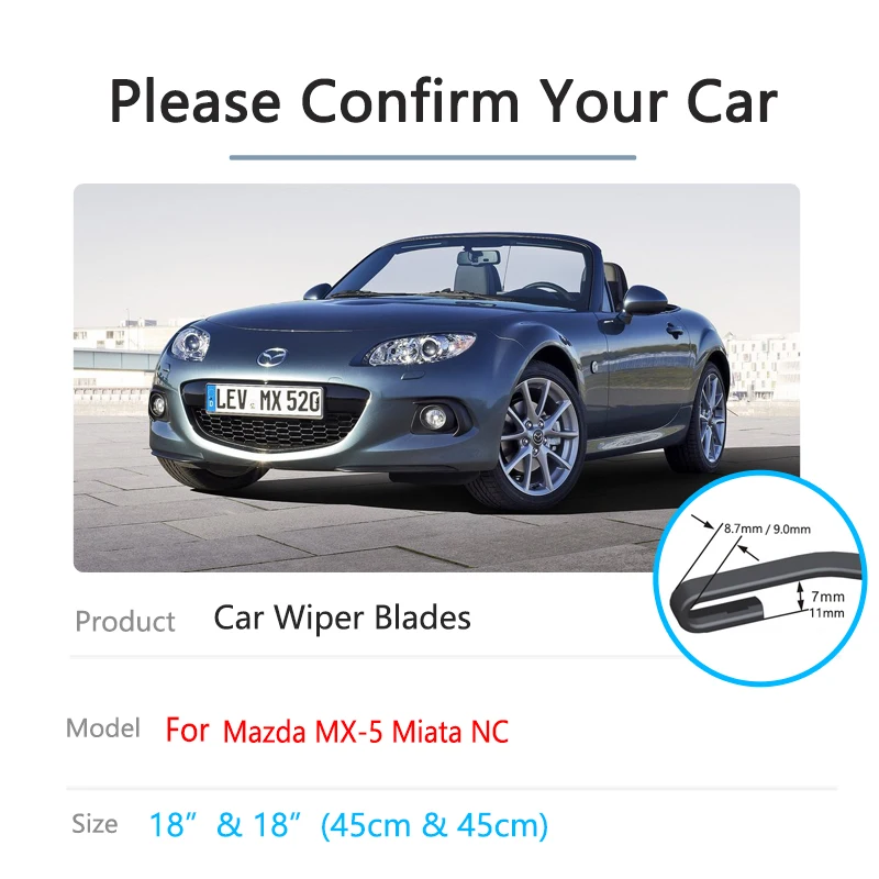 for Mazda MX-5 MX5 Miata NC 2006~2015 Car Wiper Blades Front Windows Windscreen Windshield Car Accessories 2007 2008 2009 2010