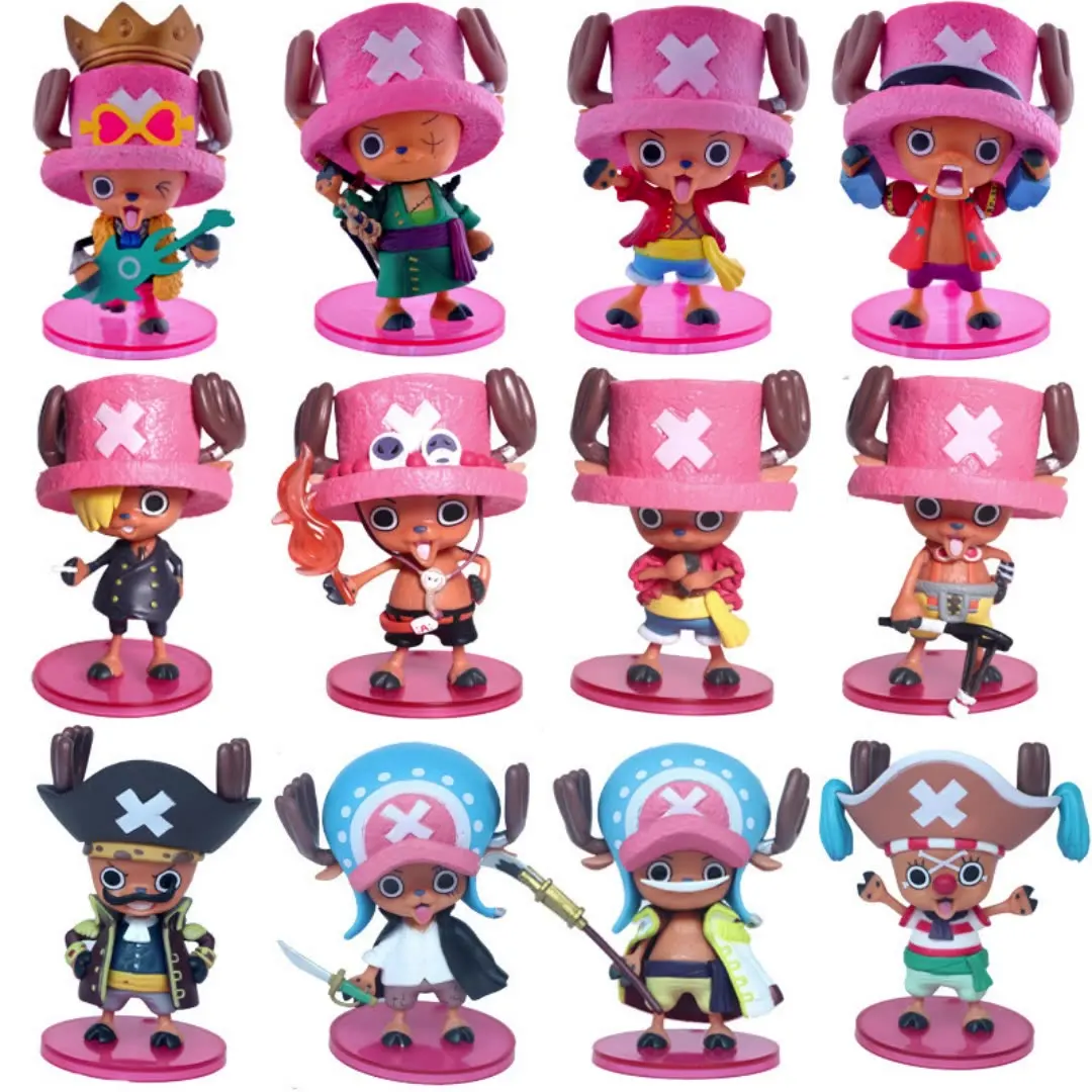 Anime One Piece Luffy Ace Usopp Sanji Roronoa Zoro Burukku Brook Edward Newgate Cosplay Chopper PVC Figures Model Kids Toys Doll