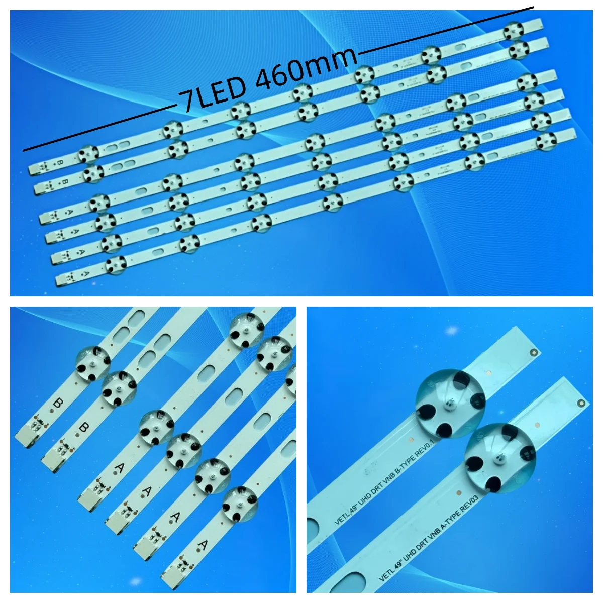 LED TV Bands Bars 49" UHD DRT VNB A/B-TYPE REV03 Backlight Strip JL.D49071330-078A(H)S-M_V02 Lanes 17DLB49UER4-A/B ETI Planks