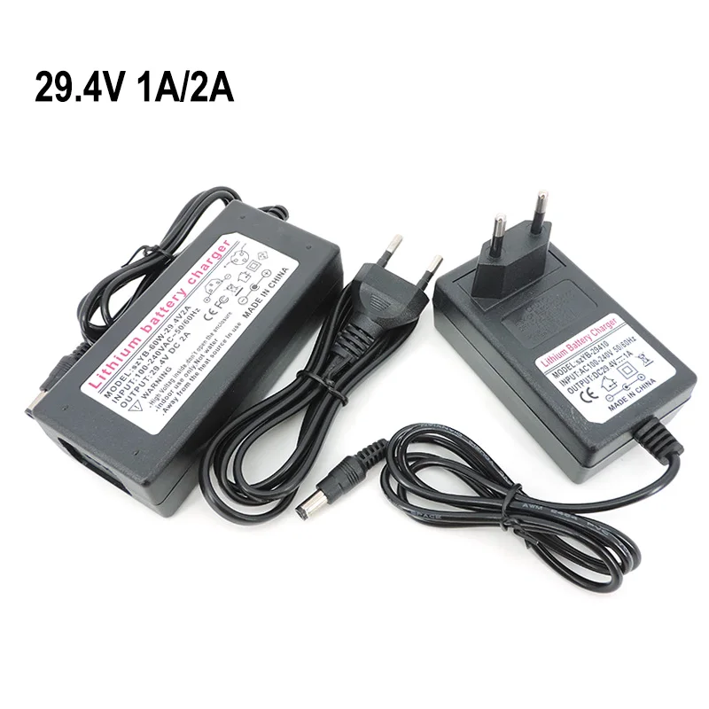 AC to DC 29.4V 1A 2A lithium power adapter supply Charger for 24/25.2/25.9V li-ion battery