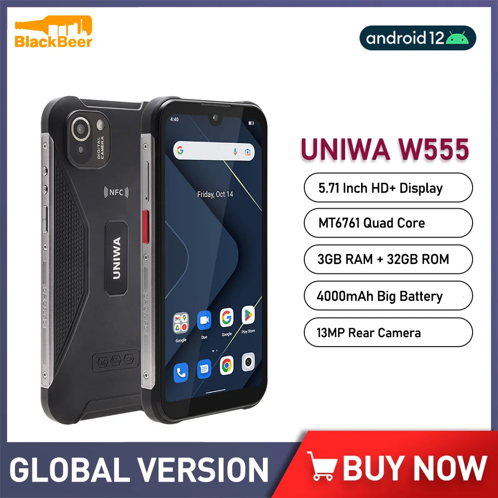 Smartphone WA W555, Version Globale, 4G NDavid, Android 12, 3 Go + 32 Go, 5.71 Pouces, Façades, Core, Mobile Matin, 4000mAh, Caméra Arrière 13MP, PTT