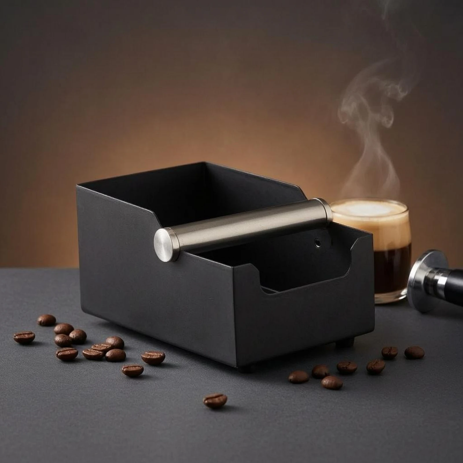 Square Knock Box Cutout Front  - Coffee Knock Box ulasan dan harga