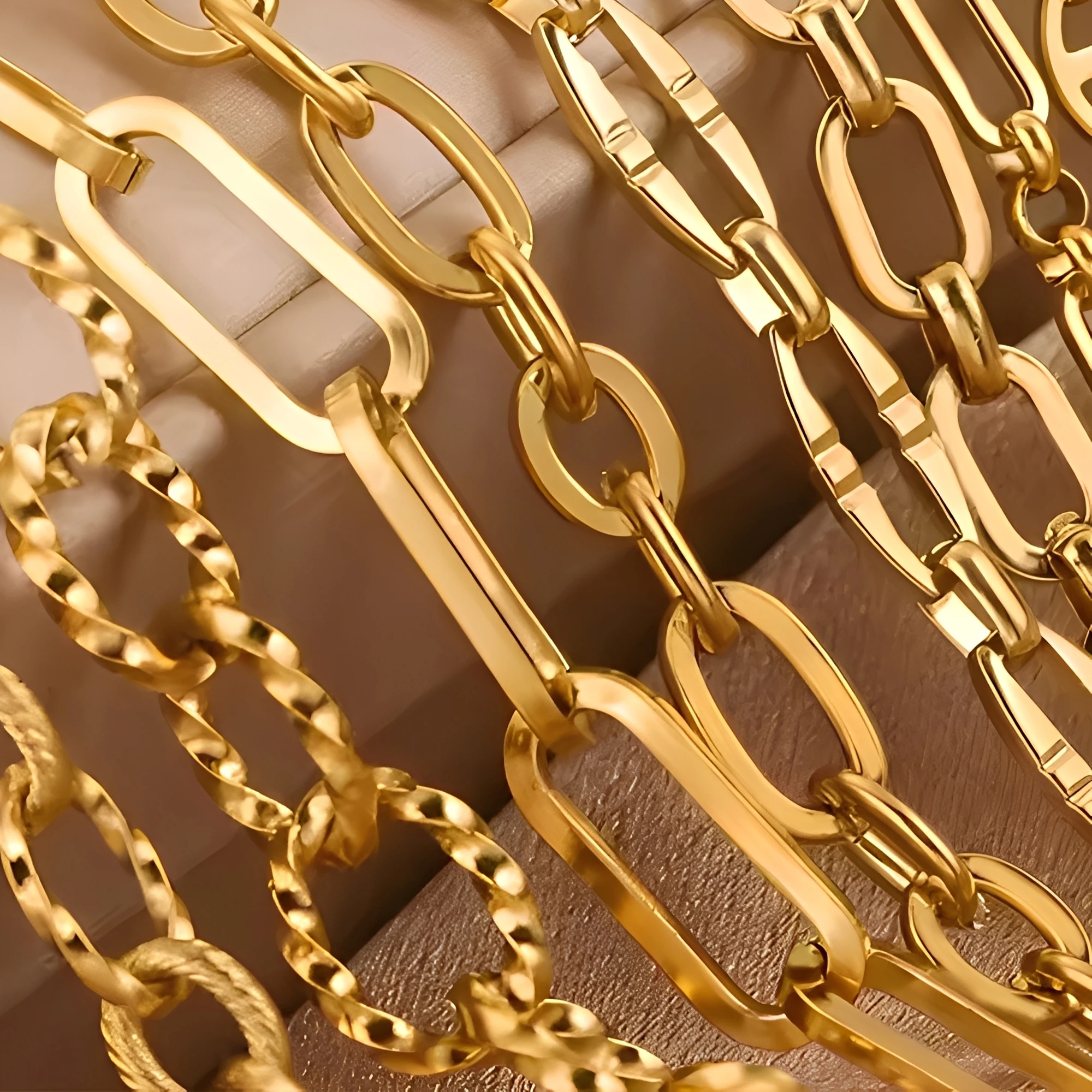 1 Meter Stainless Steel Large Heavy Chunky Hip Hop Punk Link Gold Color Chains DIY Jewelry Materials Handmade Necklace Bracelet