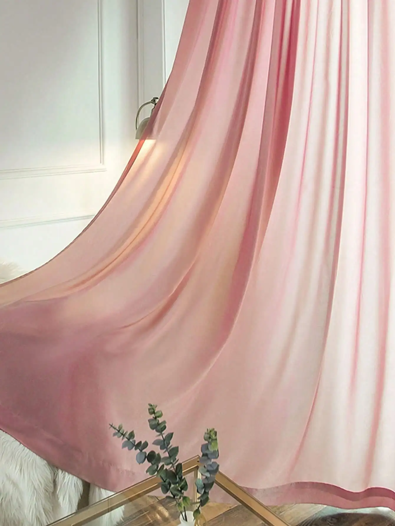 Modern Simple Small Fresh Living Room Bedroom Gauze Curtain 1PC