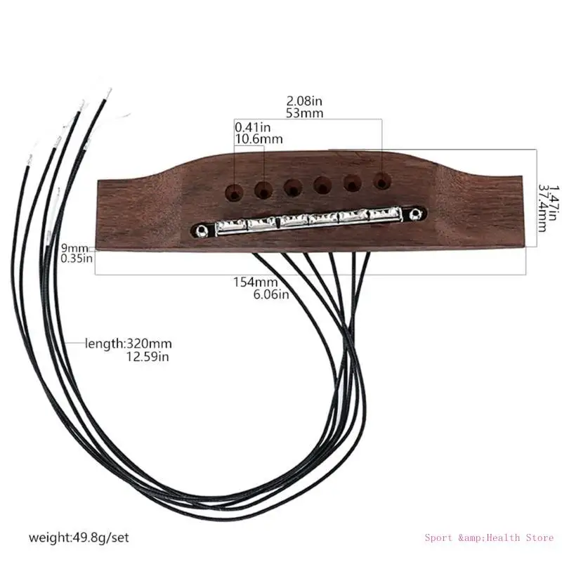 

Active Acoustic Guitar Bridge Pickup For 6 String Guitars Graininess Rosewood