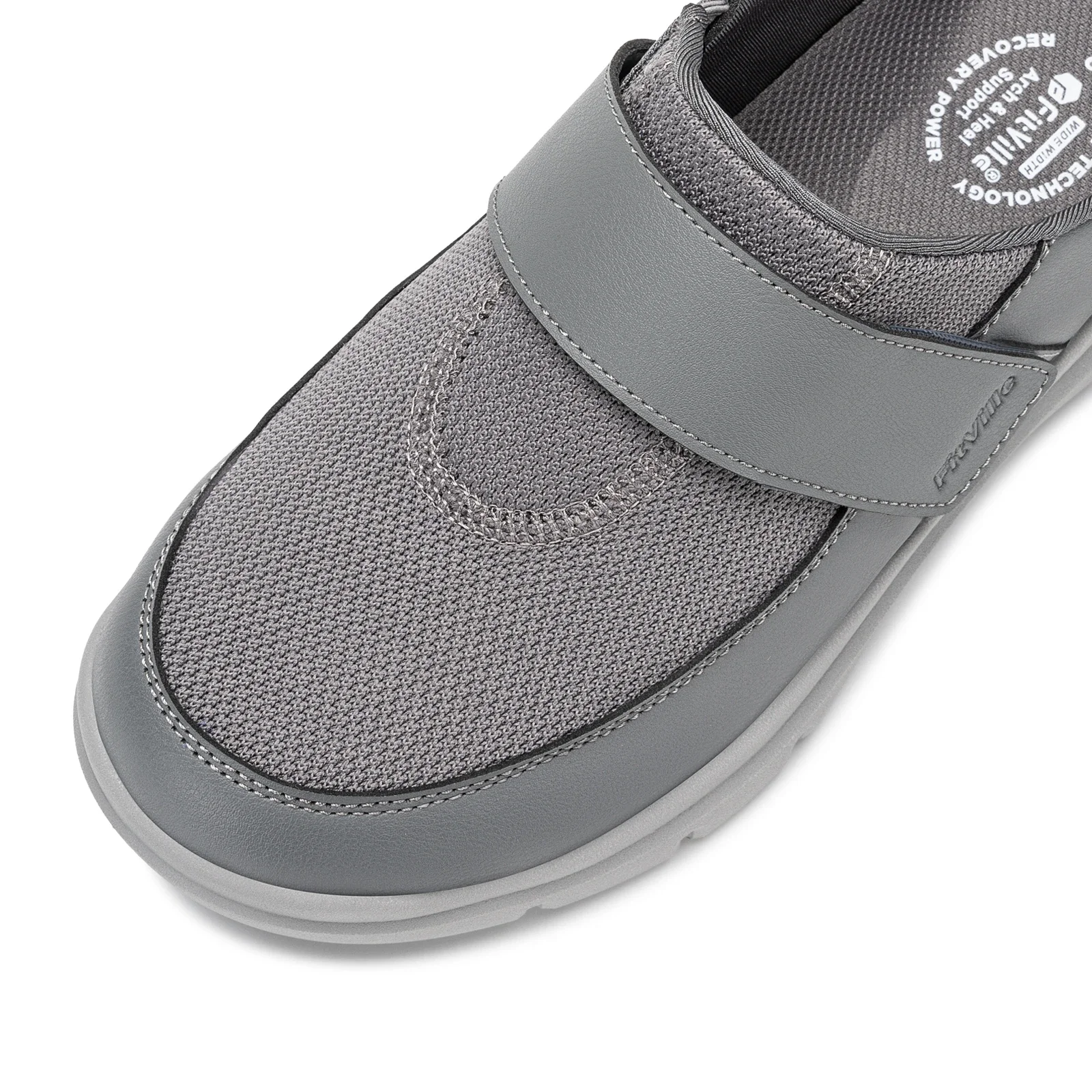 FitVille Diabetiker-Schuhe mit breiter Zehenpartie für Herren, Slipper zum Hineinschlüpfen, Clogs für geschwollene Füße, verstellbare, atmungsaktive Flip-Flops – Detail 16