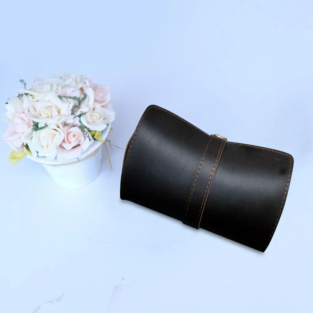 Rollo de reloj exquisito hecho a mano de cuero para cajón de exhibición de viaje