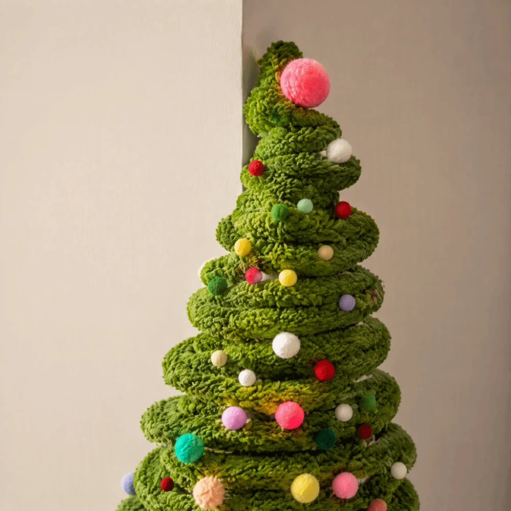 Thick Chenille Stems DIY Christmas Tree Wall-Mounted Ultra Thick Wall Christmas Tree No Frame Needed Green Christmas Tree Kit
