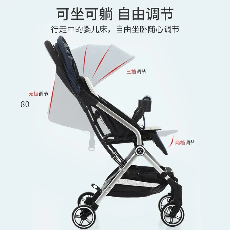 

2025Baby strollers, lightweight, foldable four-wheel baby strollers, high-landscape bb with trolley