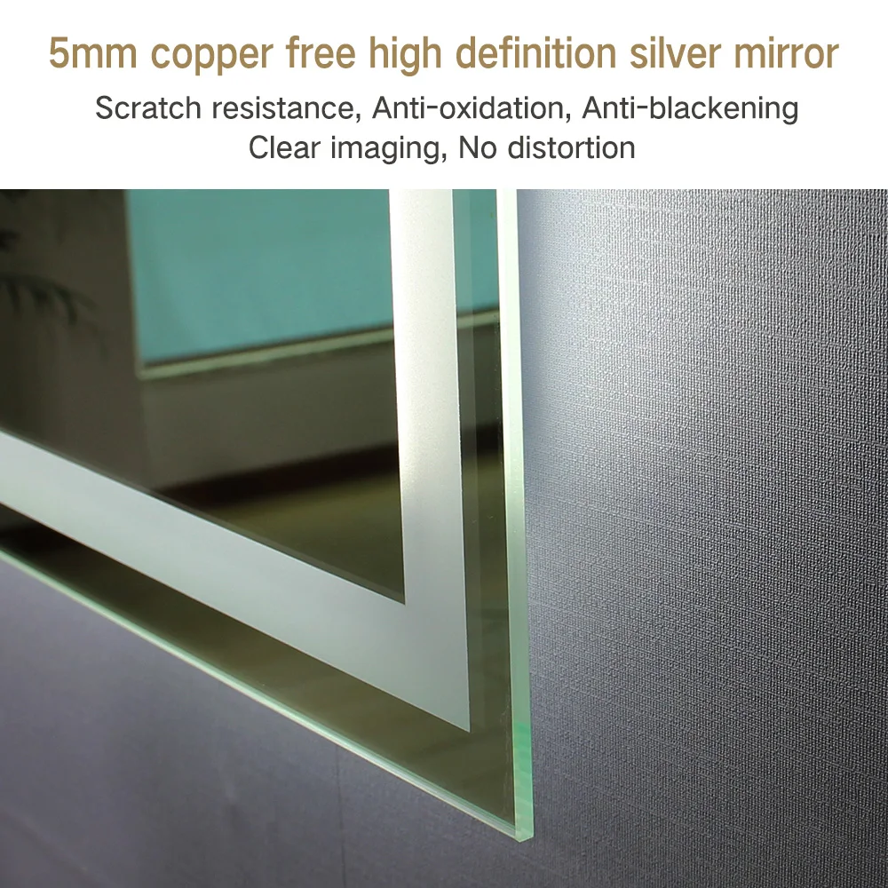 Smart Badezimmer Touch Schalter Bildschirm Spiegel Glas Wifi Waschraum Espejo Eitelkeit Led Licht Wand Bad Spiegel