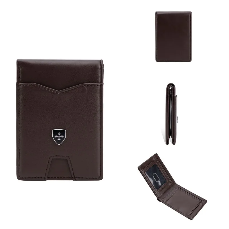 Baellerry Slim Wallet Leather Money Clip Mens Wallets RFID Blocking Front Pocket Bifold Credit Card Holder for Men