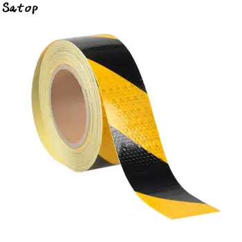 5cm x 5m Adhesive Reflektierende Band Für Fahrrad Auto Aufkleber Glow In The Dark Band Gelb Schwarz Twill warnung Bike Reflektor Aufkleber