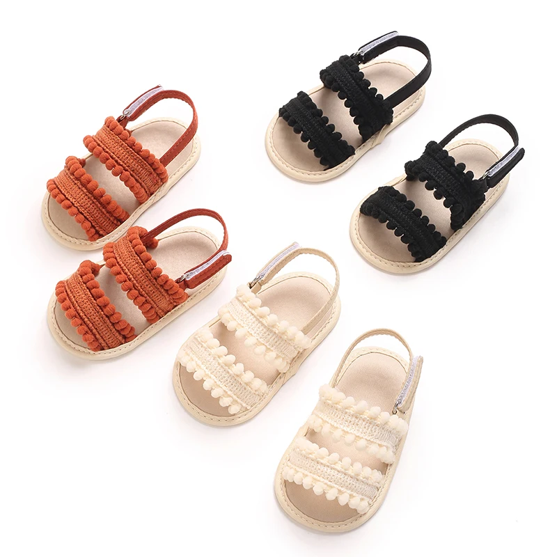 Summer New Arrival Girls' Sandals Ethnic Flair Open-Toe Soft Sole Anti-Slip Learning Shoes Baby Shoes Retro Roman Sandals