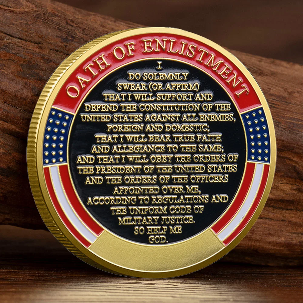Gold Plated Commemorative Coins for Military Service Soldiers, Gratitude Coins for Veterans, and Lucky Coin