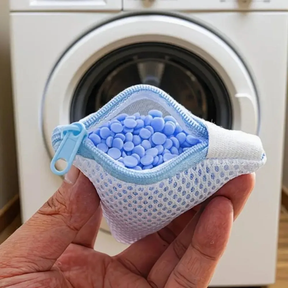 Multi-Function Laundry Detergent Pods Mesh Bags Triangle Mesh Laundry Storage Bags Durable Zipper Closure