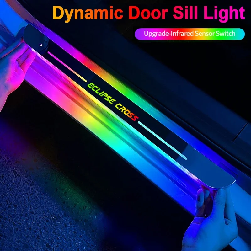 

Car Welcome Door Sill Streamer Light LED Auto Scuff Plate Pedal Lamp Decoration Accessories for Mitsubishi Eclipse Cross