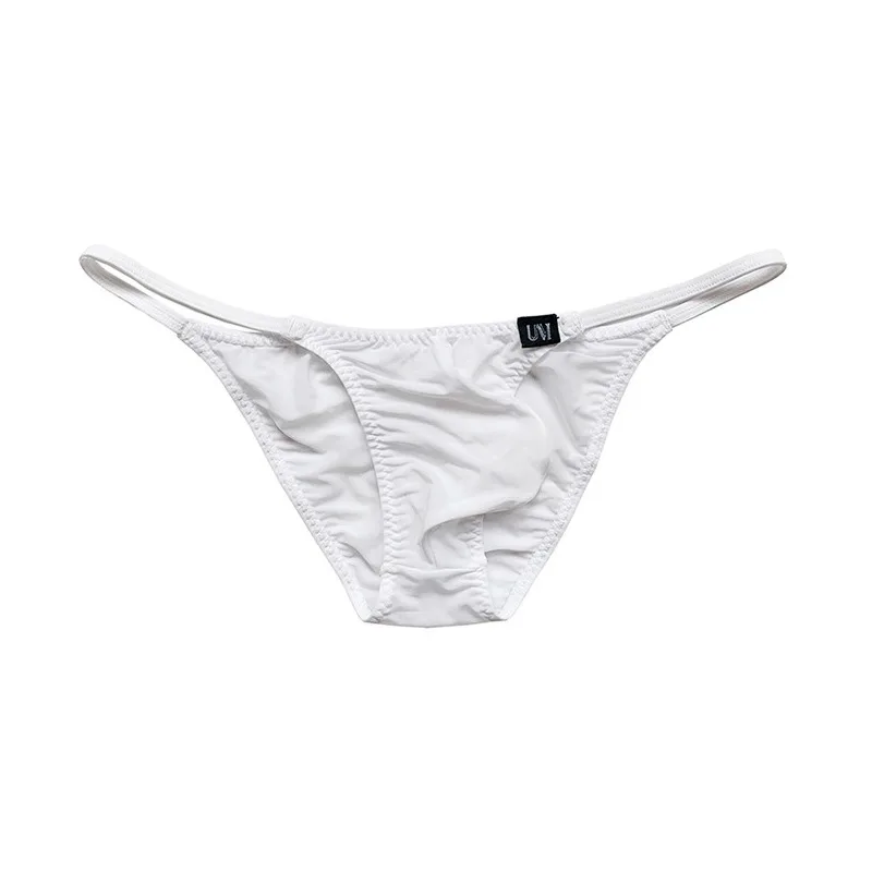 mens sexy half-back briefs underwear cool silk low-rise bikini underwear