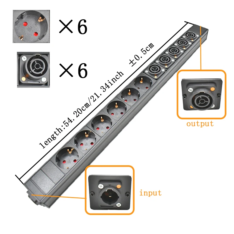 NAC3FPX NAC3MPX EU PDU Stekkerdoos Schuko Powerlink box audio 3P luchtvaart EU-aansluiting 1-12AC