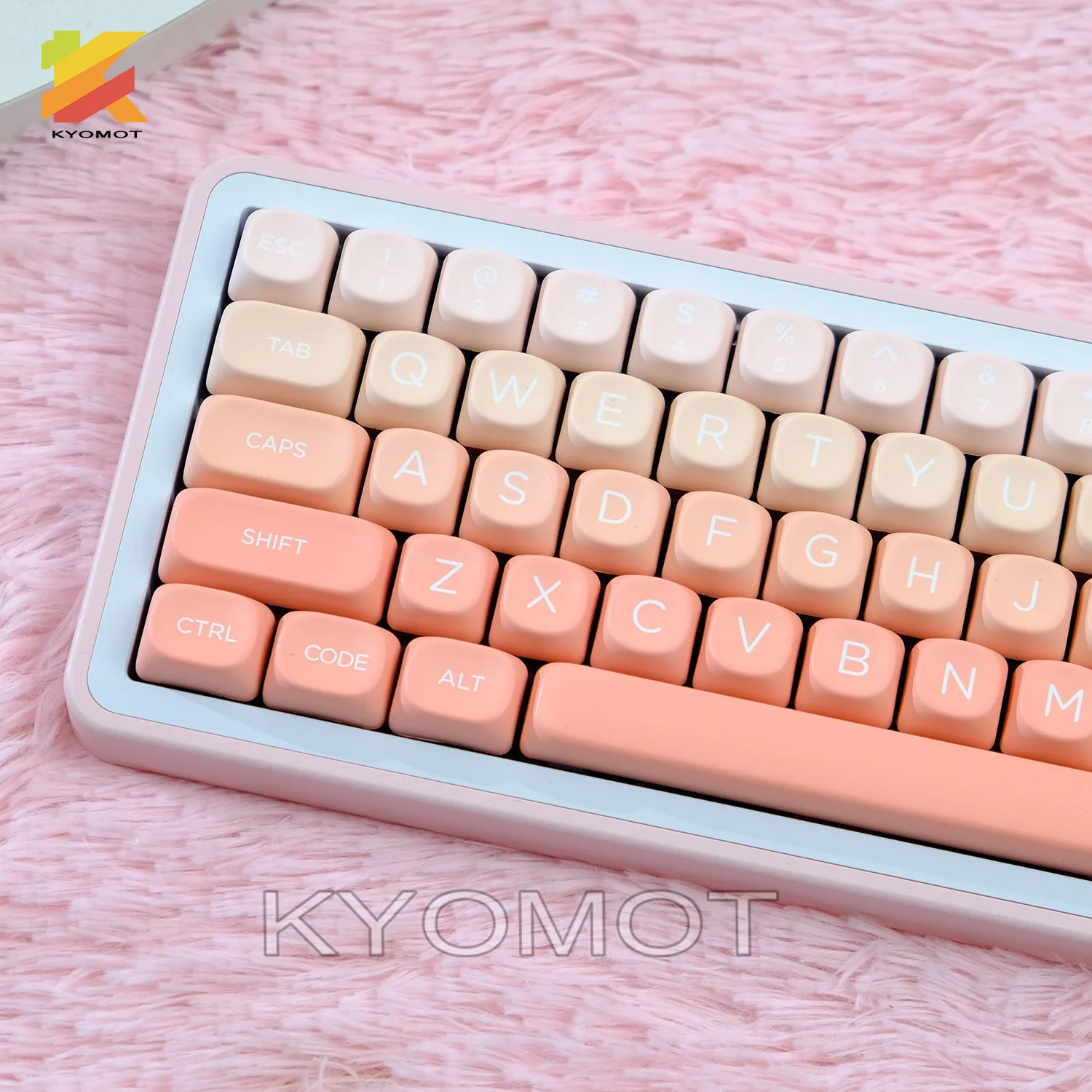 KYOMOT 125 Keys/Set Gradient Pink Rouges Keycaps Dye Sub PBT MOA Profile Keycap for MX SWitch DIY Games Mechanical Keyboard Caps