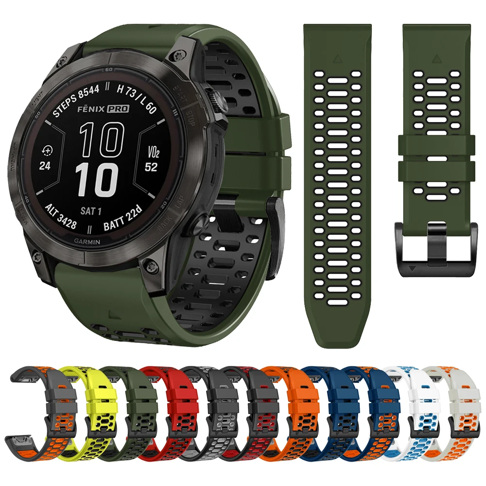 QuickFit 26mm 22mm Watch Band For Garmin Fenix 7 7X 6 6X/Epix Pro/Forerunner 965 955 945/Descent G1/MARQ/instinct Silicone Strap