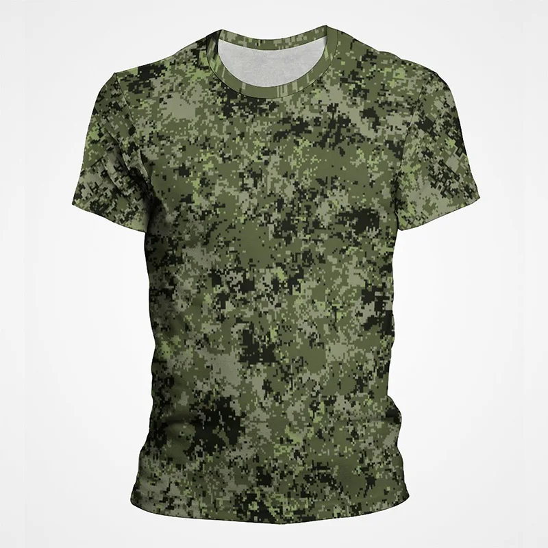 Camouflage T Shirt Men Tops 3D Printed Camo Combat Short Sleeve Quick Dry Soldier T-shirt Casual Russian Army Veteran Tee Shirts