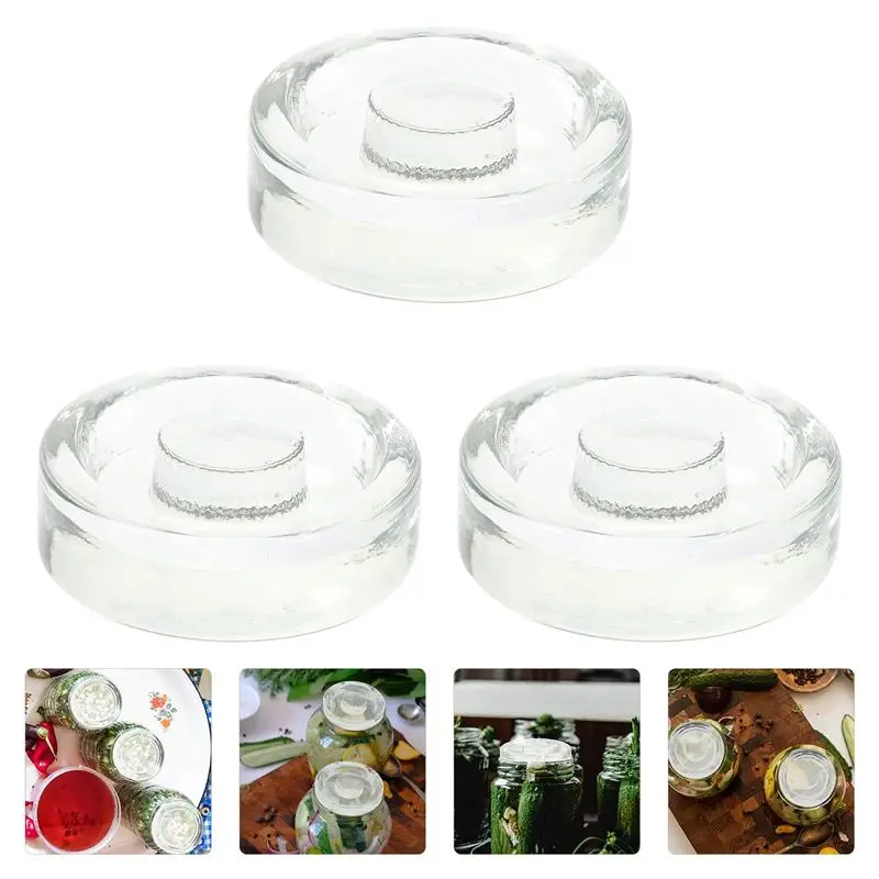 Fermentation Weights Lids Fermenting Glass Jars Jar Lid Mason Mouth Wide Canning Weight Kit Pickle Pickling Kimchi For