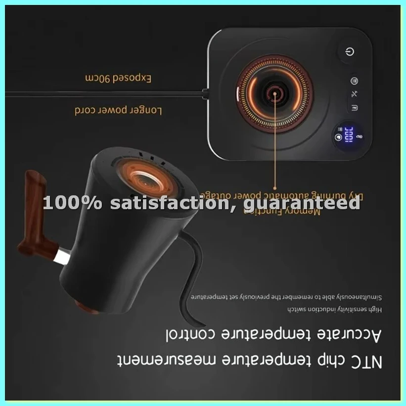 

Электрический чайник с изогнутым носиком 900 мл, 1200 Вт, с контролем температуры, ЖК-дисплеем, автоматическим отключением, для заваривания кофе и чая, US-ABLA